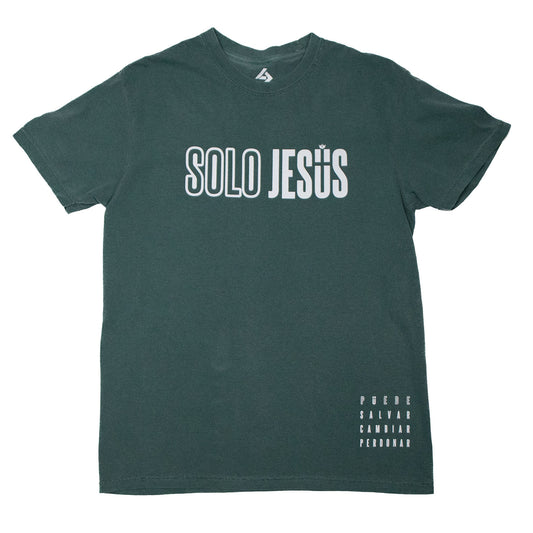 Camiseta Solo Jesús Color Verde Wash