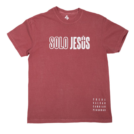 Camiseta Solo Jesús Color Rojo Wash